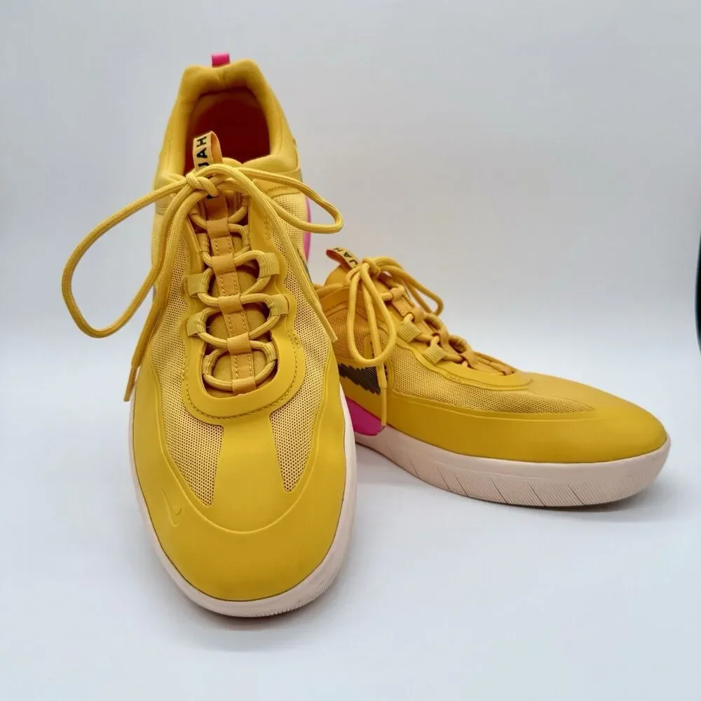 NIKE SB NYJAH Free 2 Sneaker Shoes Mens 12 Yellow Pollen Pink Lace-Up CU9220-700